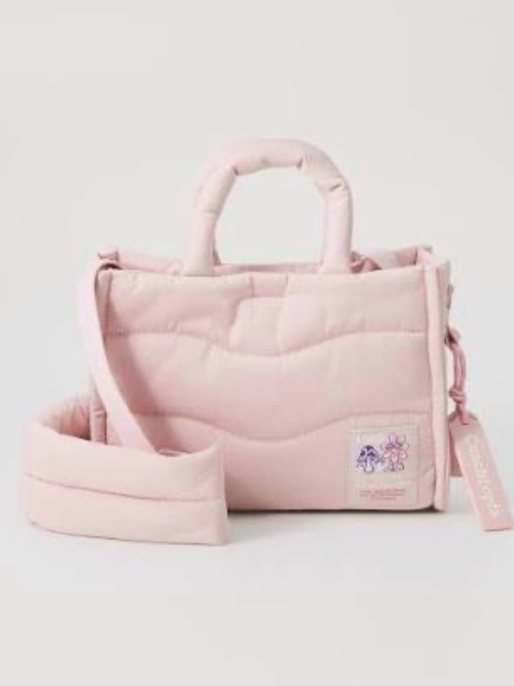 Coach coachtopia mini loop pink puffer puffy tote bag purse crossbody eco recycl